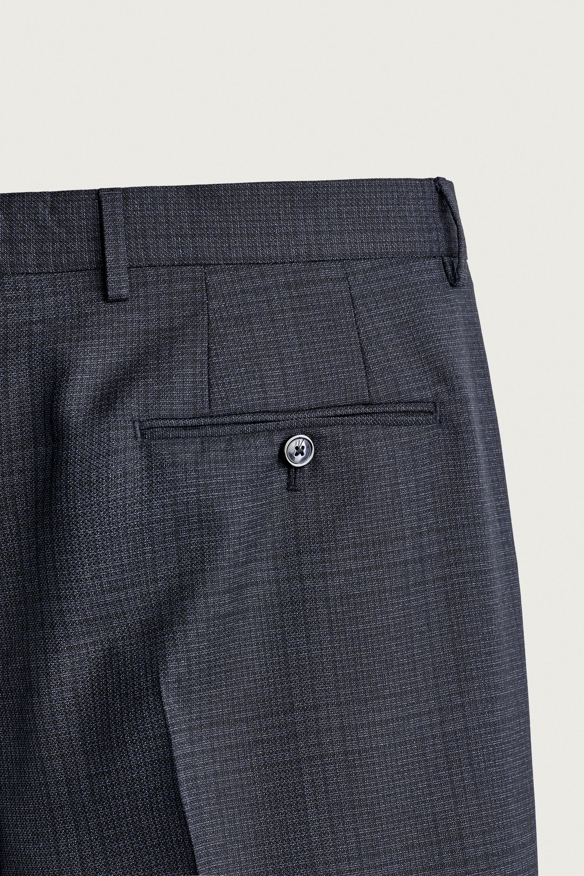 CHECKED REGULAR FIT SUIT TROUSERS